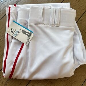 NWT Champro men’s White Baseball Pants with Red Piping